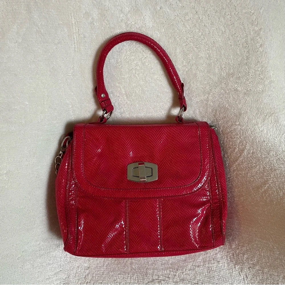 White House Black Market Red Purse Snake‎ print